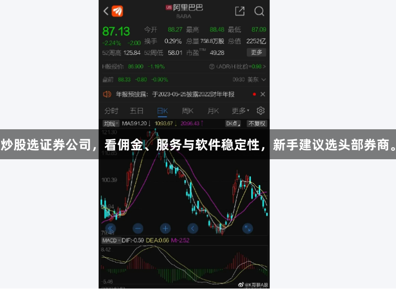 炒股选证券公司，看佣金、服务与软件稳定性，新手建议选头部券商。